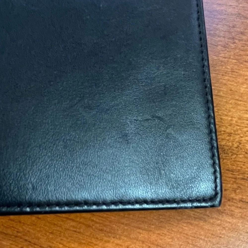 Mercendes Benz Black Leather Document Holder Several Slots and Compartments